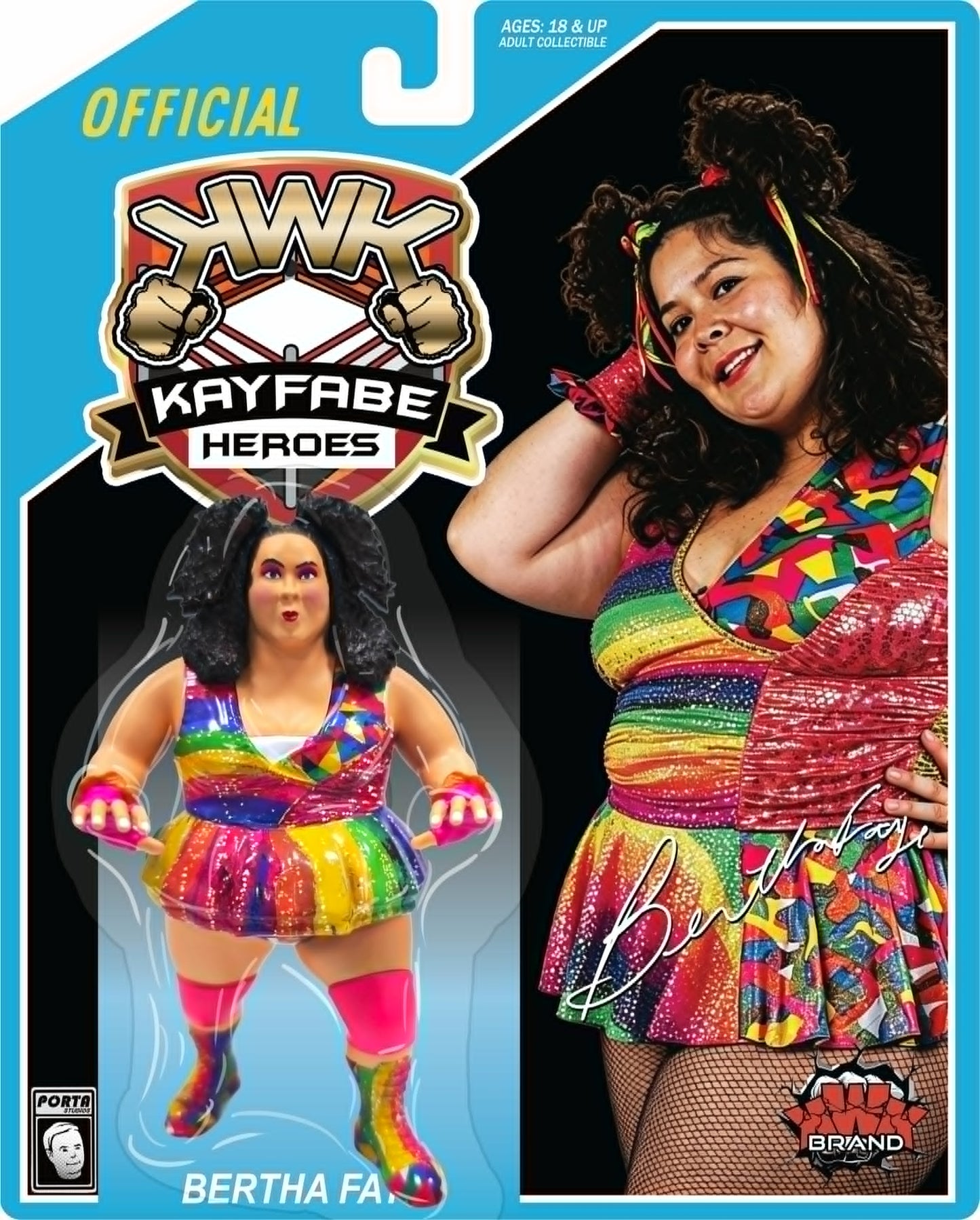 * Pre-Order * KWK Kayfabe Heroes Combo Deal Blue & Red Card Bertha Faye