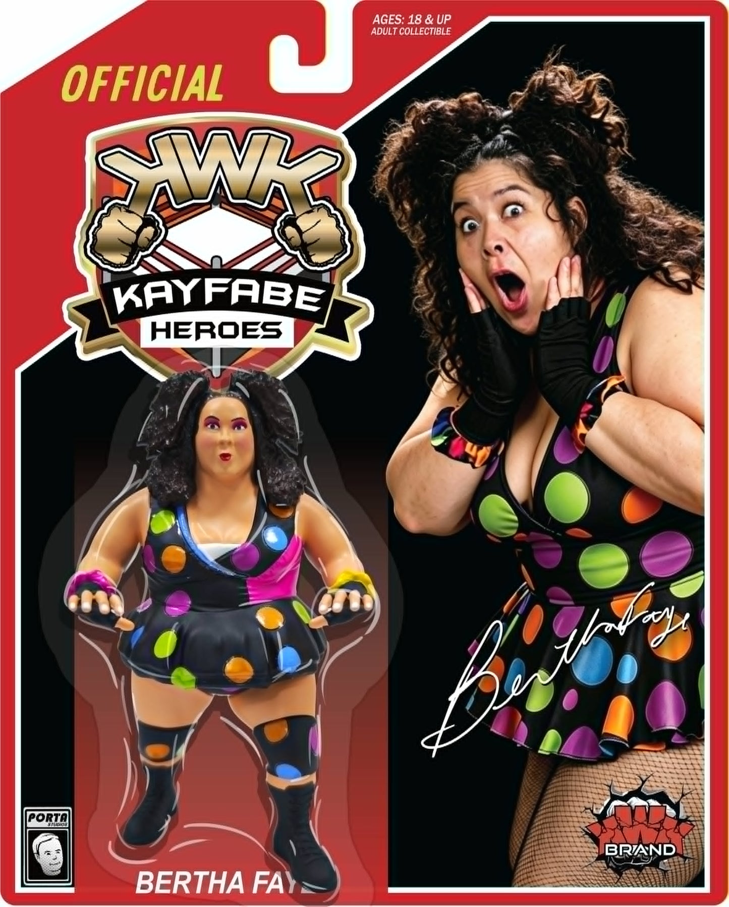 * Pre-Order * KWK Kayfabe Heroes Combo Deal Blue & Red Card Bertha Faye