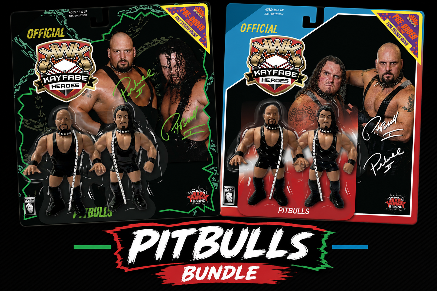 * Pre-Order * KWK Kayfabe Heroes Blue & Black Card PITBULLS Bundle Deal